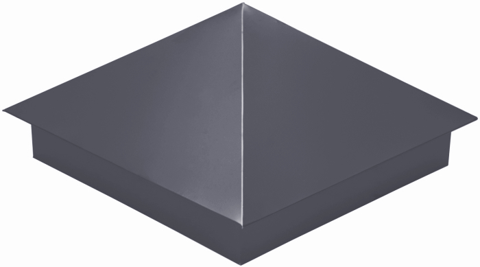 Склад Колпак на столб 390х390мм 0,4 PE с пленкой RAL 7024 мокрый асфальт изображение, анонсные картинки товара