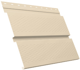 Металлический софит Квадро брус с перфорацией 0,45 PE с пленкой RAL 1015 светлая слононвая кость изображение, анонсные картинки товара