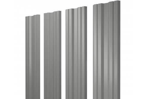 Штакетник Twin с прямым резом 0,5 Satin RAL 9006бело-алюминиевый изображение, анонсные картинки товара