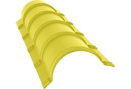 Планка конька полукруглого 0,45 PE с пленкой RAL 1018 цинково-желтый (1,97м) изображение, анонсные картинки товара