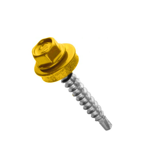 Саморез кровельный Daxmer 4,8х50 RAL 1018 (150) сверло №1 изображение, анонсные картинки товара