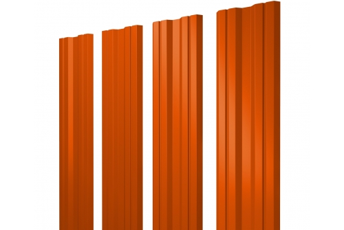 Штакетник Twin с прямым резом 0,45 PE RAL 2004 оранжевый изображение, анонсные картинки товара