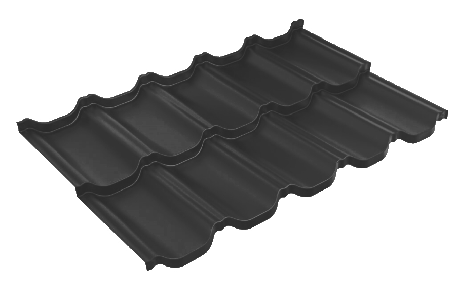 Металлочерепица модульная квинта Uno Grand Line c 3D резом 0,45 PE RAL 9005 черный изображение, анонсные картинки товара