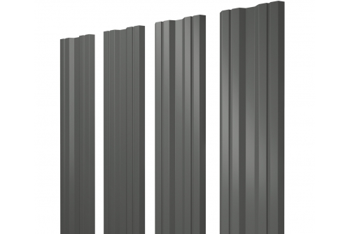 Штакетник Twin с прямым резом 0,45 PE RAL 7005 мышино-серый изображение, анонсные картинки товара