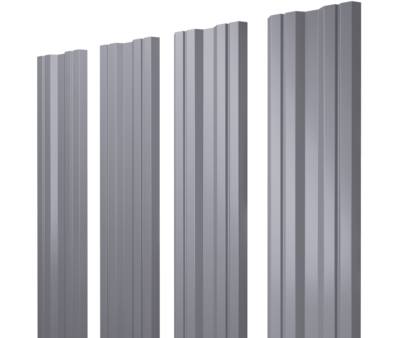 Штакетник Twin с прямым резом 0,5 GreenCoat Pural BT, matt RR 21 светло-серый (RAL 7040 серое окно) изображение, анонсные картинки товара