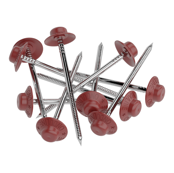 Гвозди с литой шляпкой Ондулин 75 мм красные изображение, анонсные картинки товара