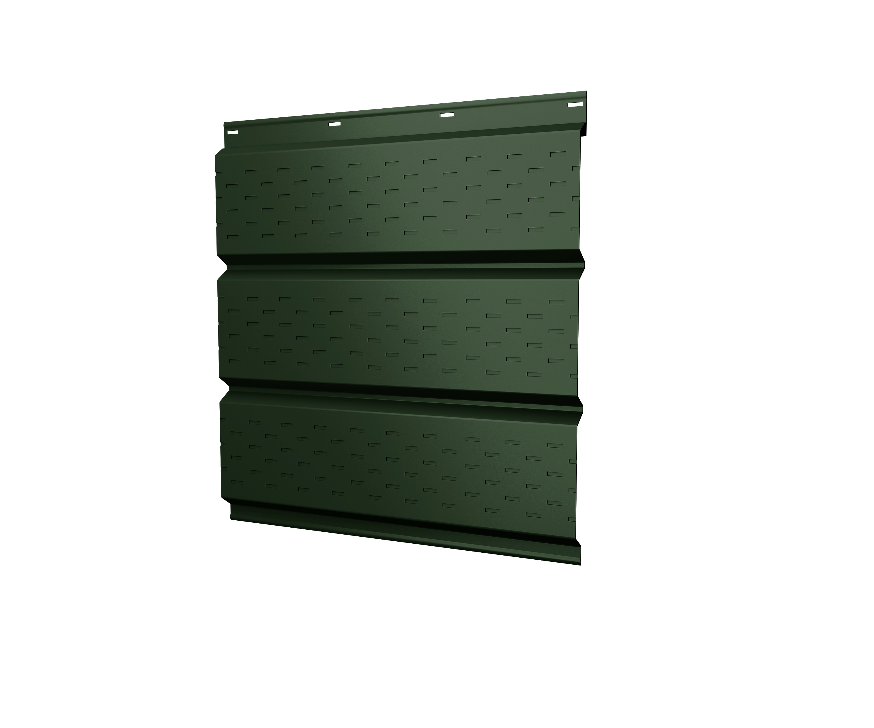 Софит металлический полная перфорация 0,5 GreenCoat Pural matt с пленкой RR 11 темно-зеленый (RAL 6020 хромовая зелень) изображение, анонсные картинки товара
