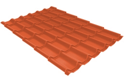 Металлочерепица модерн 0,45 PE RAL 2004 оранжевый изображение, анонсные картинки товара