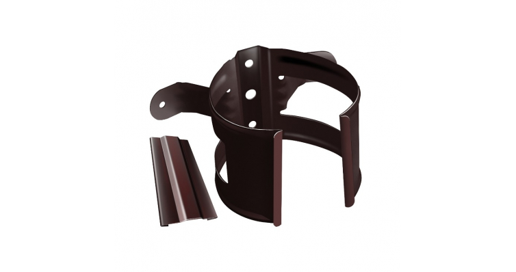 Хомут трубы металлический на дерево Grand Line ПВХ коричневый (RR 32) изображение, анонсные картинки товара