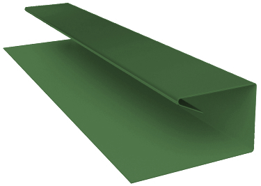 Планка П-образная завершающая сложная (КД) 0,45 PE с пленкой RAL 6002 лиственно-зеленый (2м) изображение, анонсные картинки товара