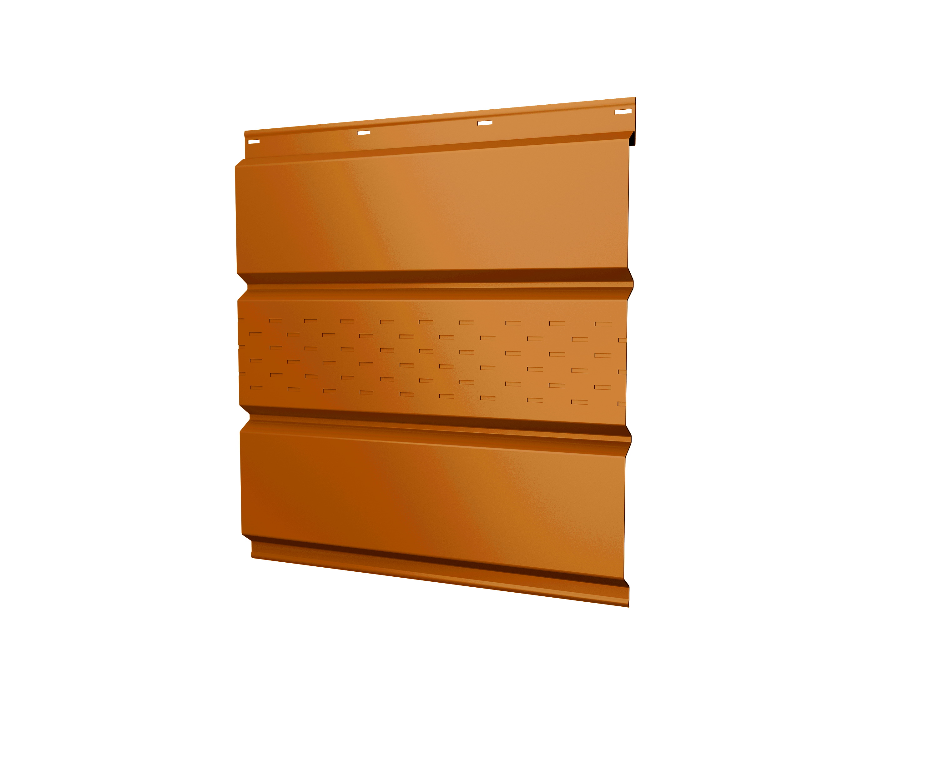 Софит металлический центральная перфорация 0,45 РЕ с пленкой RAL 2004 оранжевый изображение, анонсные картинки товара