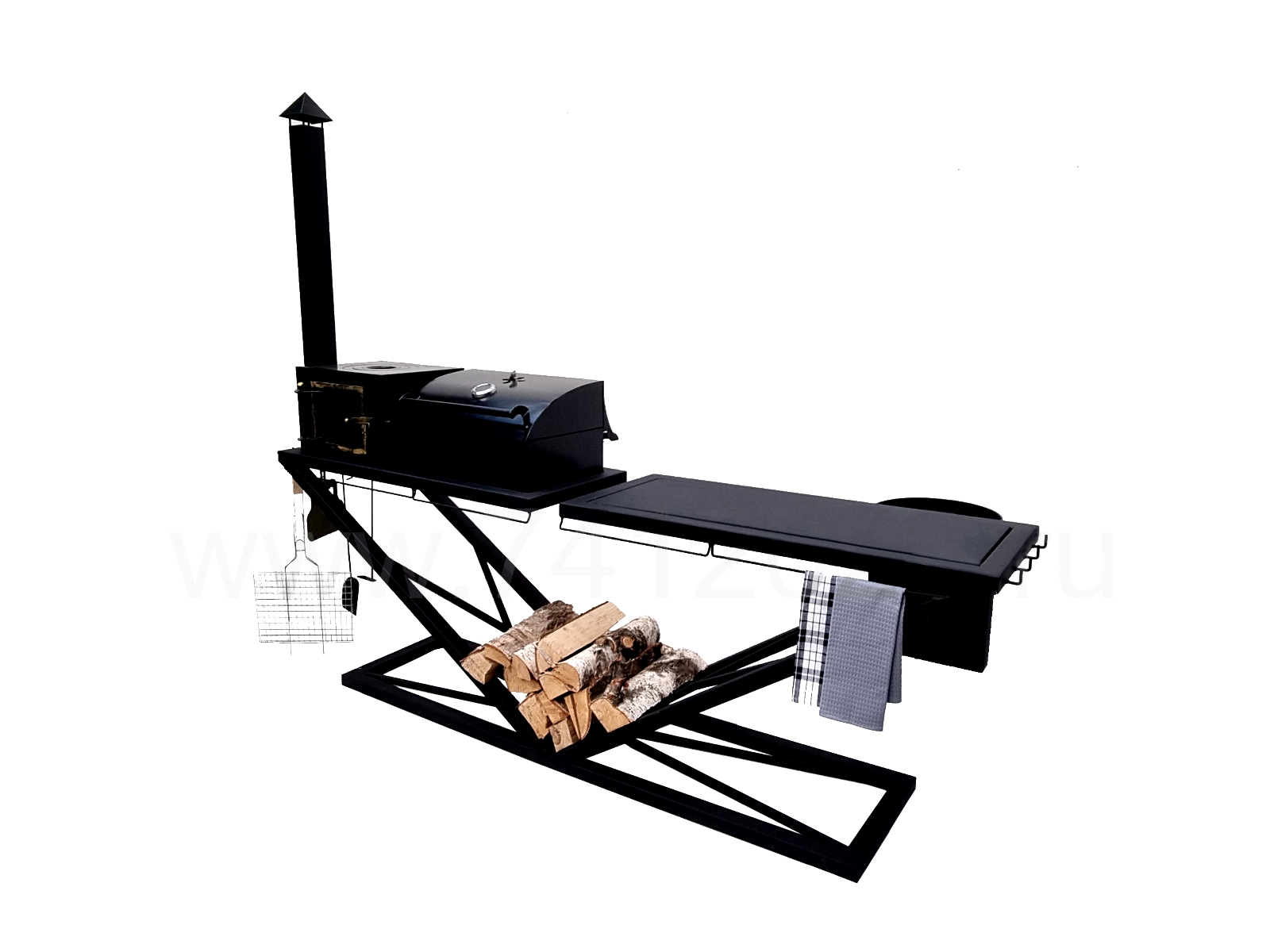 Мангал Лофт с топкой под казан М.413-Т4 изображение, анонсные картинки товара