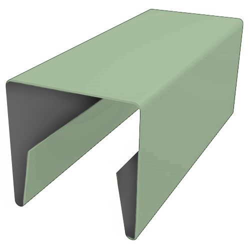 Планка П-образная заборная 24 0,45 PE с пленкой RAL 6019 бело-зеленый (2м) изображение, анонсные картинки товара