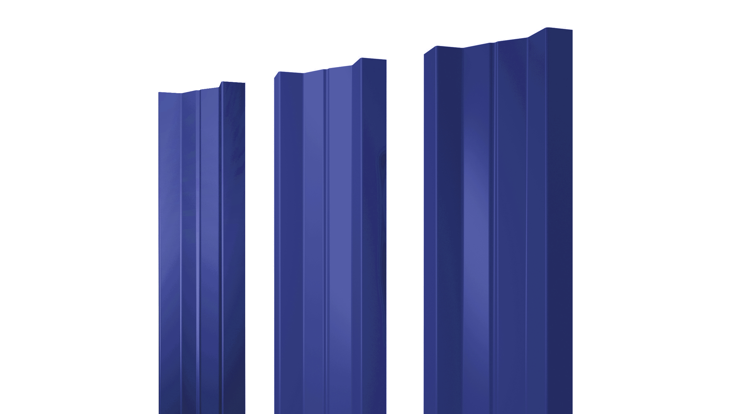 Штакетник М-образный А с прямым резом 0,45 PE RAL 5002 ультрамариново-синий изображение, анонсные картинки товара