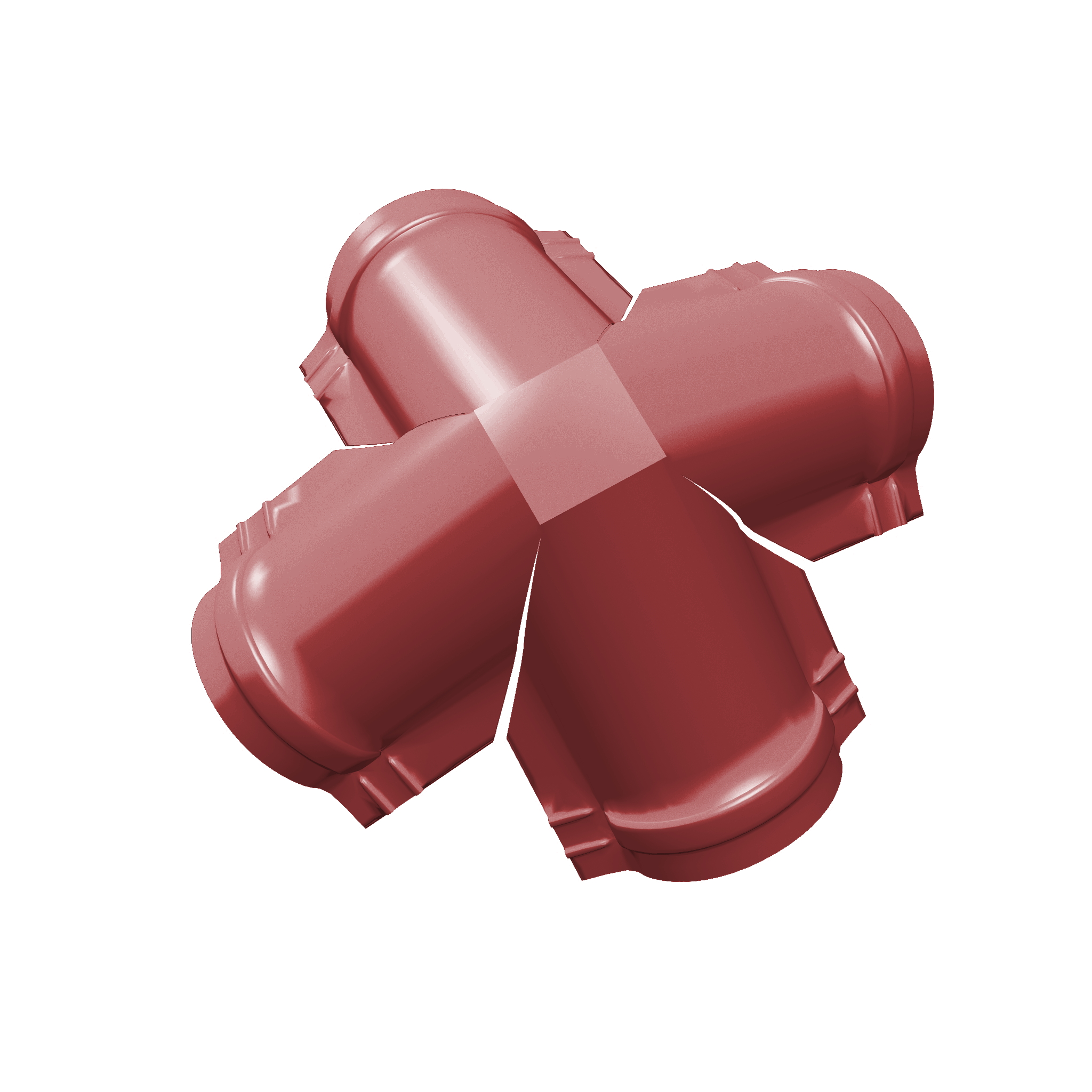 Четверник конька полукруглого Satin с пленкой RAL 3011 коричнево-красный изображение, анонсные картинки товара