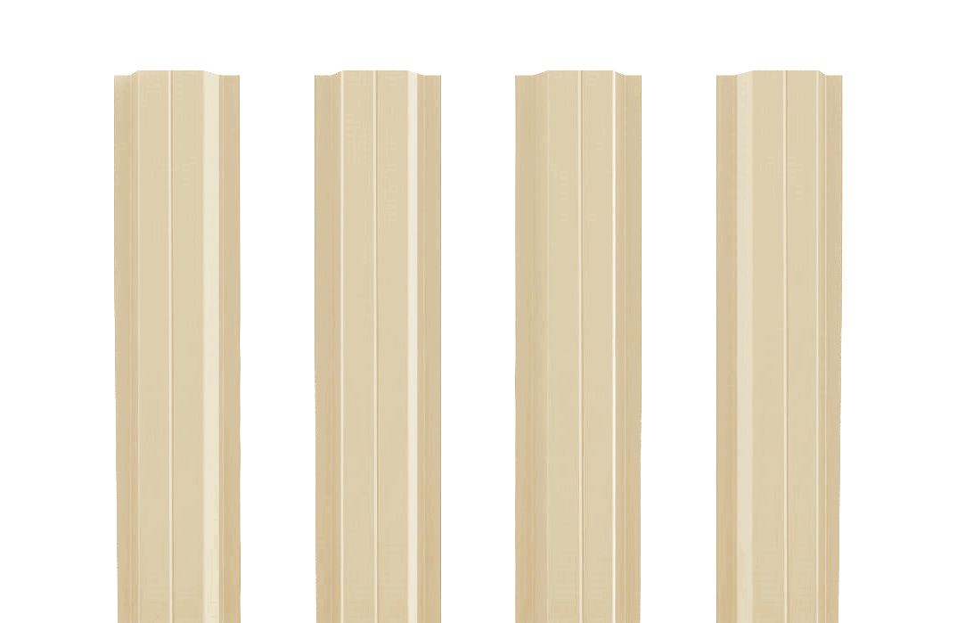 Штакетник П-образный B фигурный 0,45 PE RAL 1014 слоновая кость изображение, анонсные картинки товара