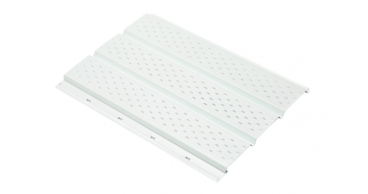 Софит металлический полная перфорация 0,5 Satin с пленкой RAL 9003 сигнальный белый изображение, анонсные картинки товара