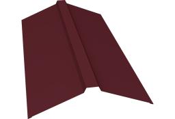 Планка конька прямоугольного 150х30х150 0,5 Satin с пленкой RAL 3005 красное вино (2м) изображение, анонсные картинки товара