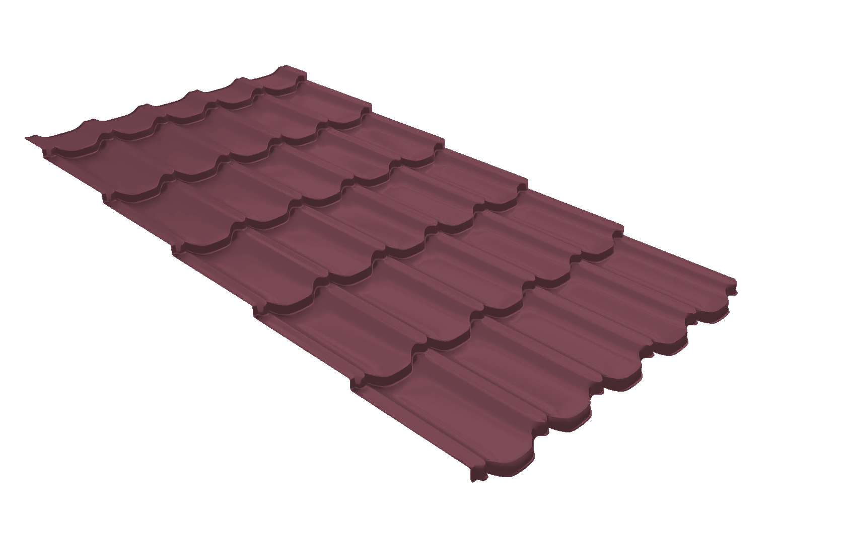 Металлочерепица квинта плюс Grand Line c 3D резом 0,45 PE RAL 3005 красное вино изображение, анонсные картинки товара