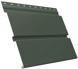 Металлический софит Квадро брус с перфорацией 0,5 GreenCoat Pural BT, matt с пленкой RR 11 темно-зеленый (RAL 6020 хромовая зелень) изображение, анонсные картинки товара