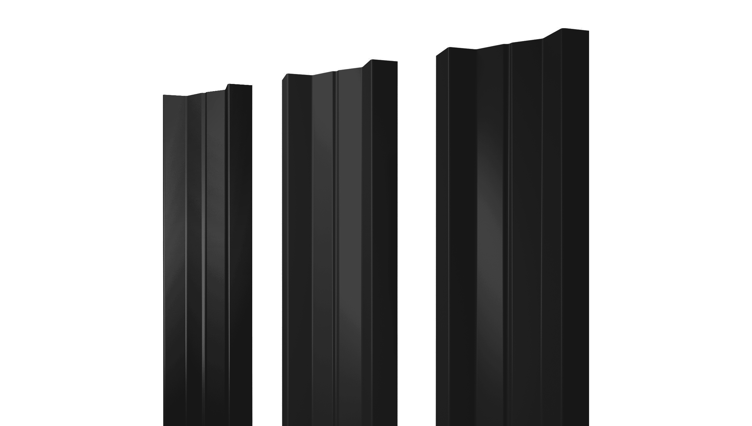 Штакетник М-образный В с прямым резом 0,5 Drap TX RAL 9005 черный изображение, анонсные картинки товара