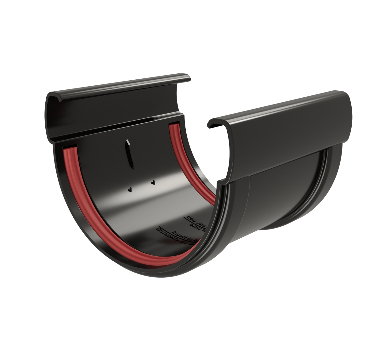 Соединитель желобов Дизайн 135 ПВХ GL черный (RAL 9005) изображение, анонсные картинки товара