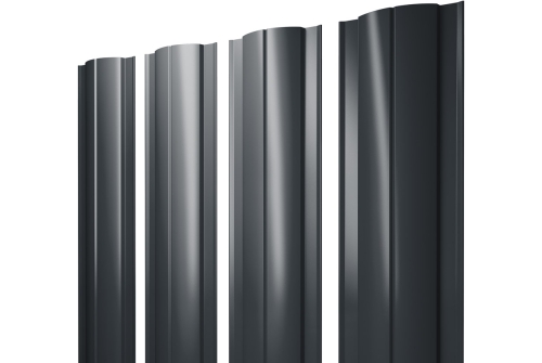 Штакетник Прямоугольный фигурный 0,45 PE-Double RAL 7016 антрацитово-серый изображение, анонсные картинки товара