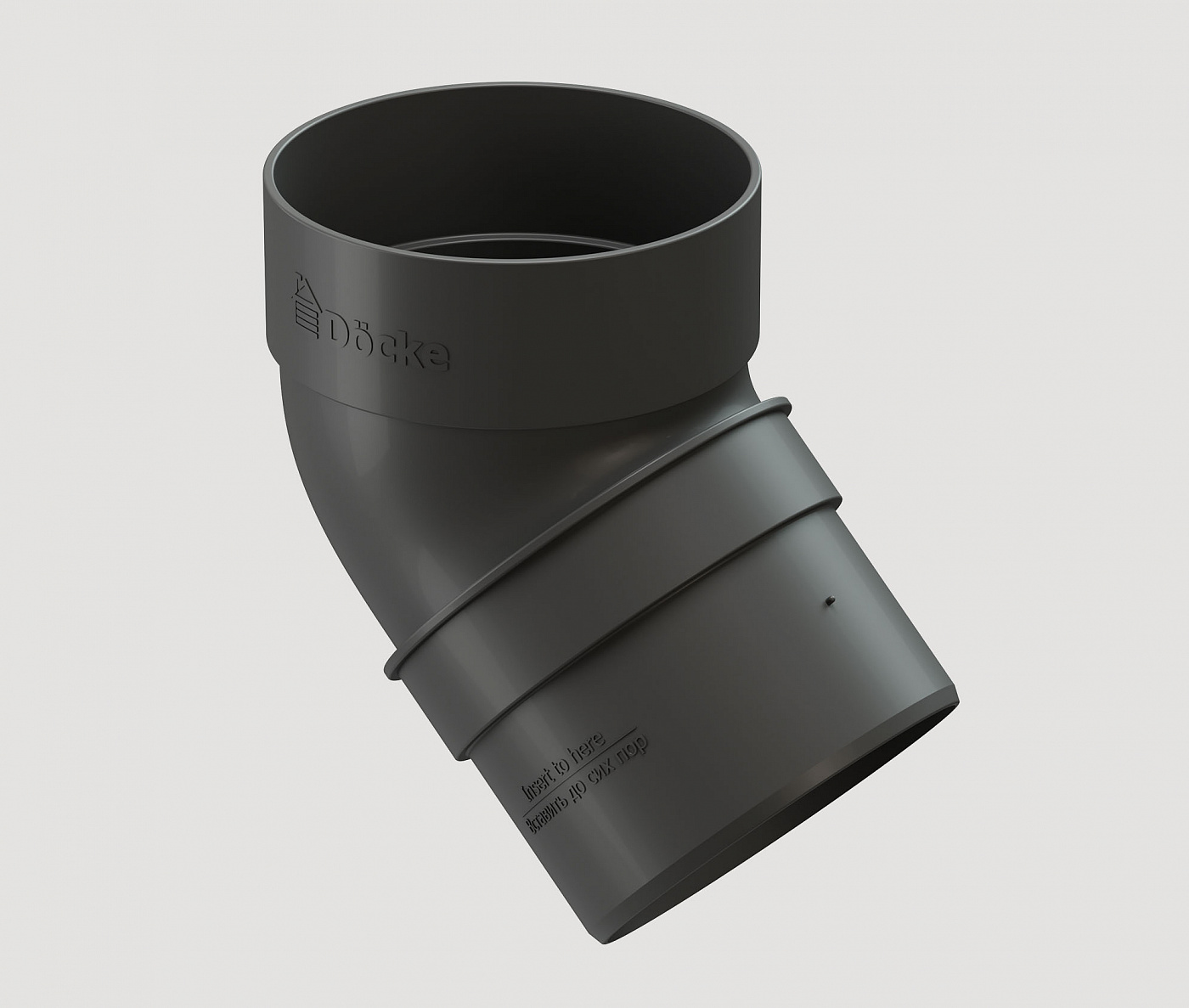 Döcke STANDARD Колено 80 мм * 45˚ (Серый 7024) изображение, анонсные картинки товара