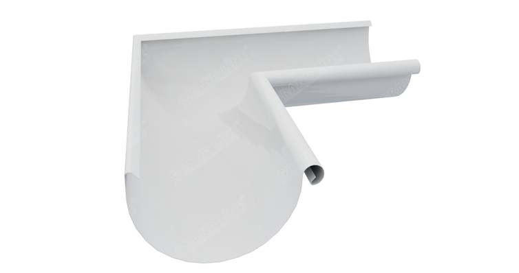 Угол желоба внешний 90 гр 150 мм RAL 9003 сигнальный белый изображение, анонсные картинки товара