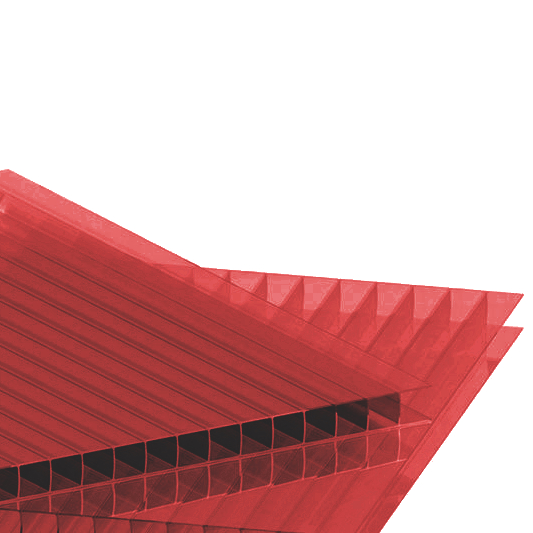 Поликарбонат КАРБОГЛАСС Кристалл 8 мм 2100*12000мм сотовый (бордовый) изображение, анонсные картинки товара