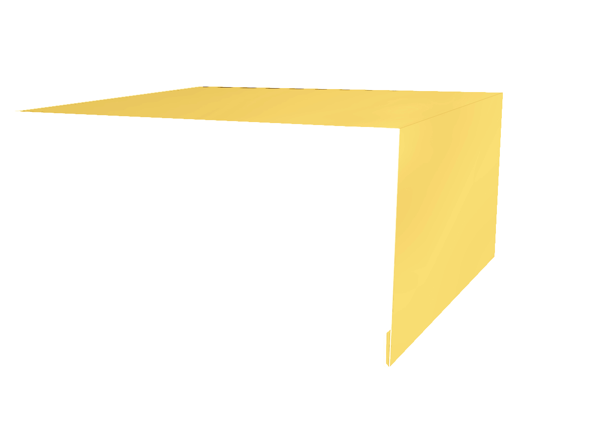 Планка околооконная простая 250х75 0,45 PE с пленкой RAL 1018 цинково-желтый (3м) изображение, анонсные картинки товара