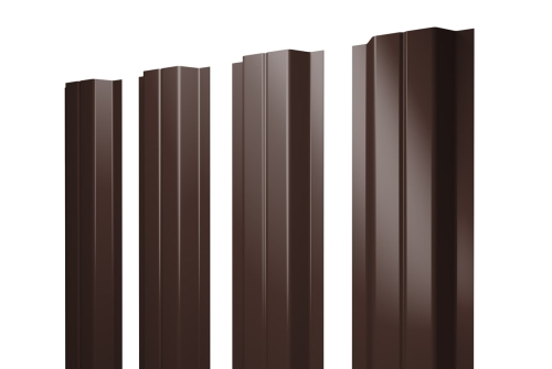 Штакетник П-образный В с прямым резом 0,45 Drap TwinColor RAL 8017 шоколад изображение, анонсные картинки товара