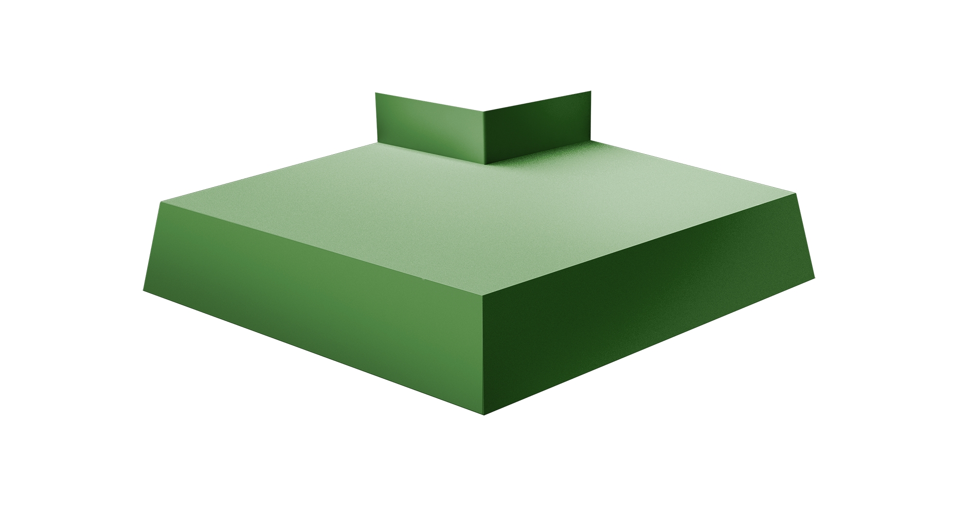 Угол отлива внутренний 100 0,45 PE с пленкой RAL 6002 лиственно-зеленый изображение, анонсные картинки товара