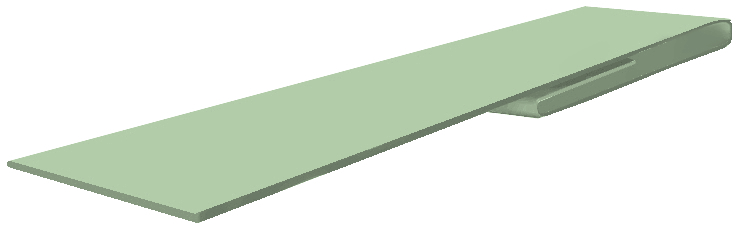 Планка финишная БХ new 0,45 PE с пленкой RAL 6019 бело-зеленый (3м) изображение, анонсные картинки товара