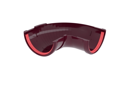 Угол желоба составной 90-150 град.Классика 120 ПВХ Grand Line бордо (RAL 3005) изображение, анонсные картинки товара