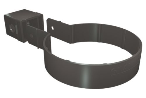 Хомут трубы металлический на камень GL ПВХ графит (RAL 7024) изображение, анонсные картинки товара