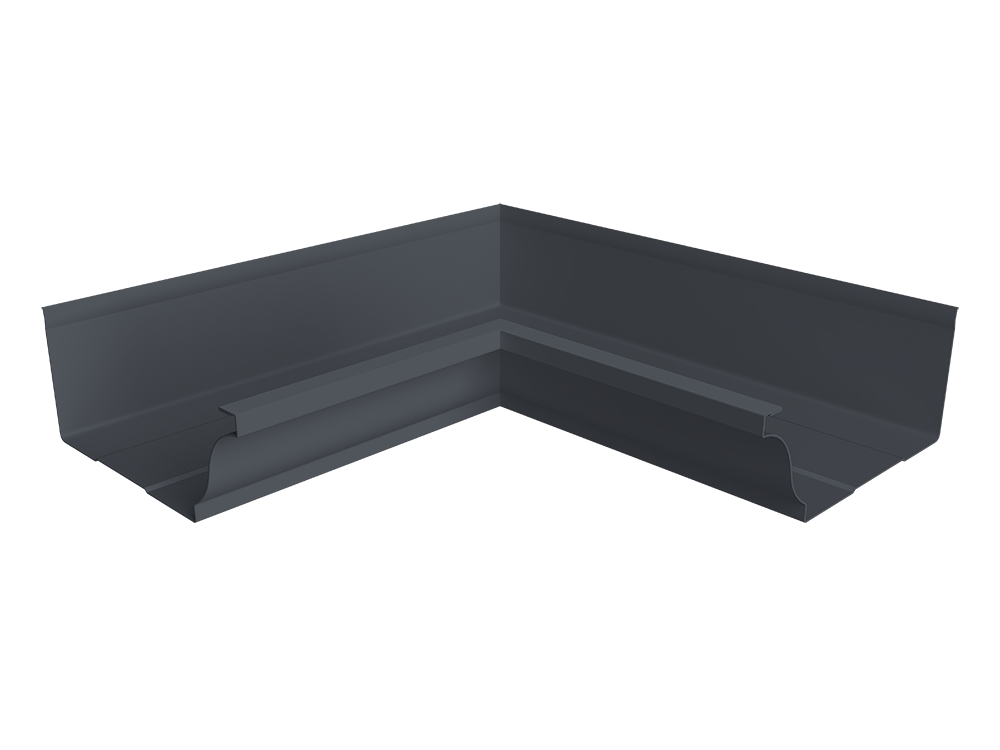 Угол желоба со сварным швом наружный Vortex Project 210мм RAL 7024 мокрый асфальт изображение, анонсные картинки товара