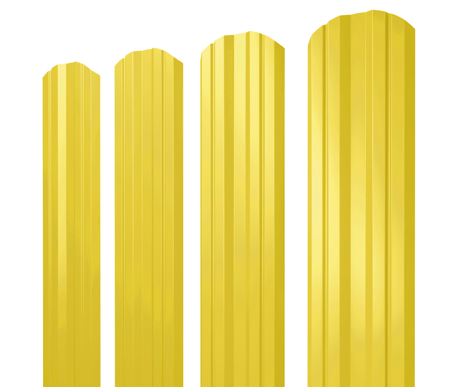 Штакетник Twin фигурный 0,45 PE RAL 1018 цинково-желтый изображение, анонсные картинки товара