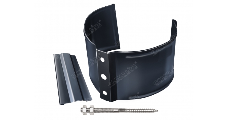 Кронштейн трубы на кирпич 90мм RAL 7024 мокрый асфальт изображение, анонсные картинки товара