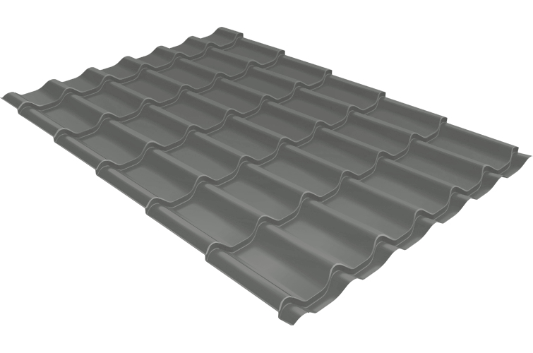 Металлочерепица модерн 0,45 PE RAL 7005 мышино-серый изображение, анонсные картинки товара