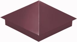 Колпак на столб 390х390мм 0,4 PE с пленкой RAL 3005 красное вино изображение, анонсные картинки товара