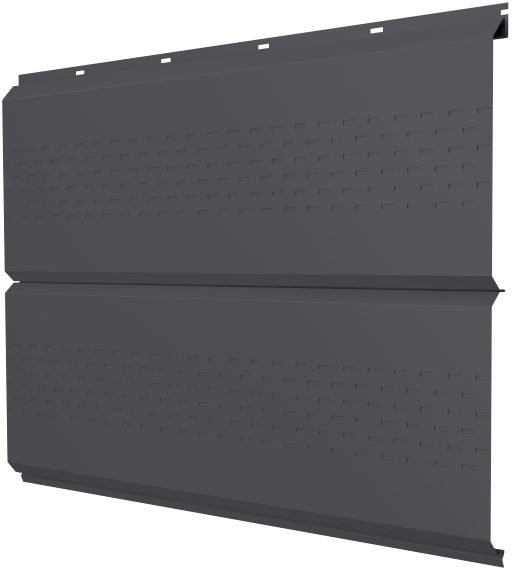 Софит металлический полная перфорация 0,45 Drap TX с пленкой RAL 7024 мокрый асфальт изображение, анонсные картинки товара