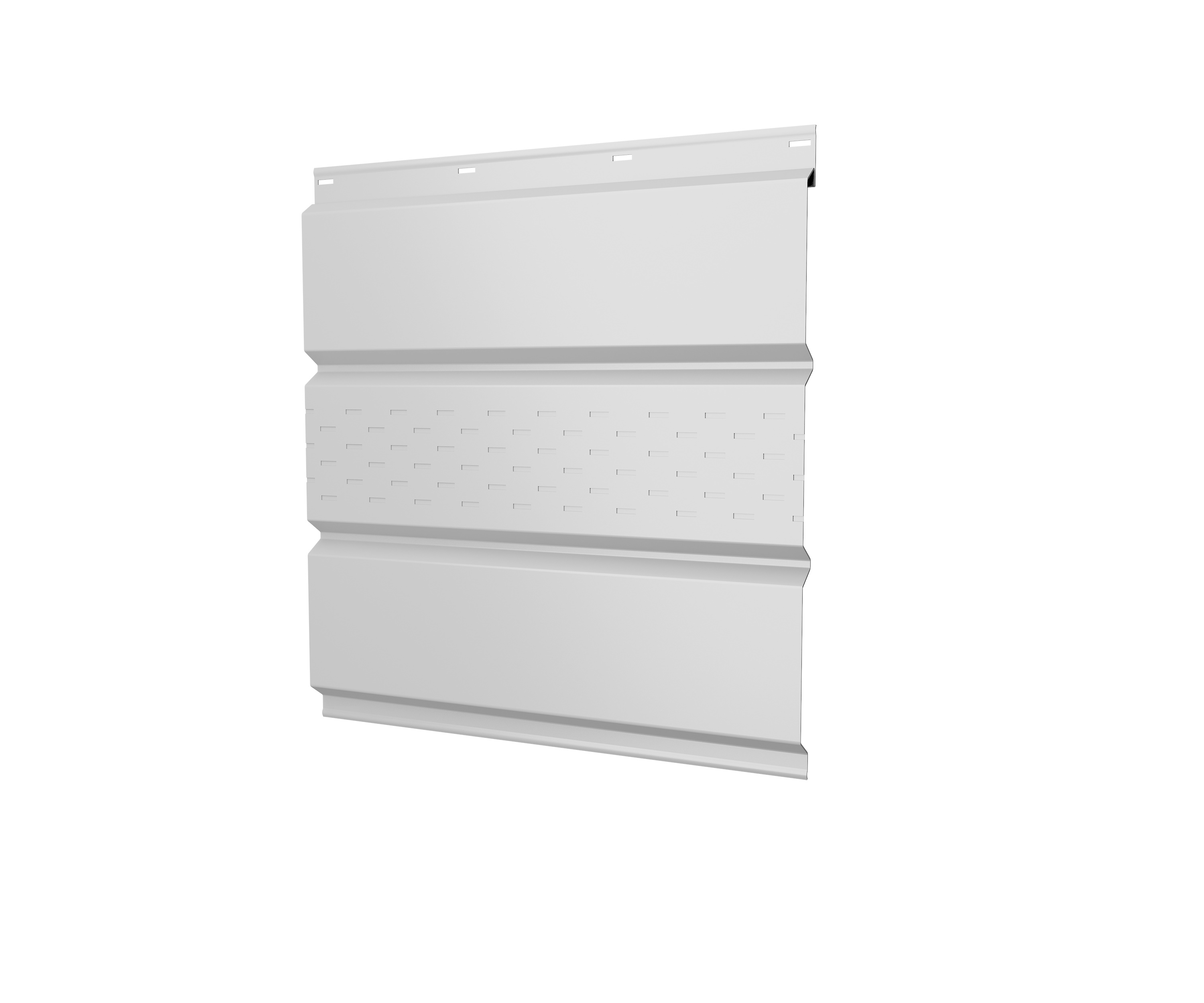 Софит металлический центральная перфорация 0,45 РЕ с пленкой RAL 9003 сигнальный белый (3,0м) изображение, анонсные картинки товара