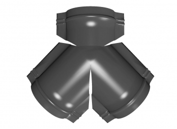 Тройник Y малого конька полукруглого GreenСoat Pural с пленкой RR 23 темно-серый (RAL 7024 мокрый асфальт) изображение, анонсные картинки товара