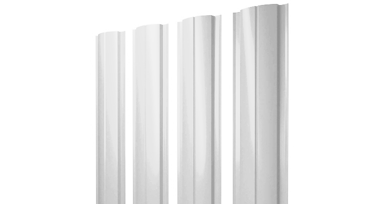 Штакетник Полукруглый Slim с прямым резом 0,45 PE-Double RAL 9003 сигнальный белый изображение, анонсные картинки товара