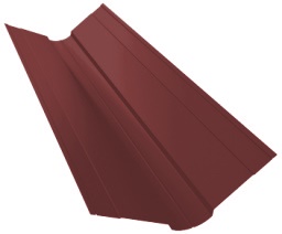 Планка ендовы верхней фигурной 100x100 0,5 Satin с пленкой RAL 3011 коричнево-красный (2м) изображение, анонсные картинки товара