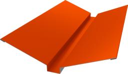 Планка ендовы верхней 115х30х115 0,45 PE с пленкой RAL 2004 оранжевый (2м) изображение, анонсные картинки товара