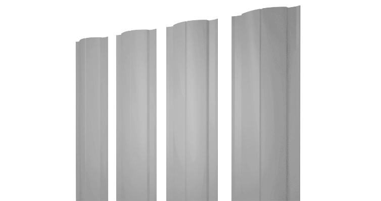 Штакетник Круглый с прямым резом 0,5 Satin RAL 9006бело-алюминиевый изображение, анонсные картинки товара
