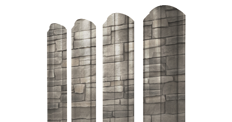 Штакетник Круглый фигурный 0,45 Print Elite Fine Stone TwinColor изображение, анонсные картинки товара