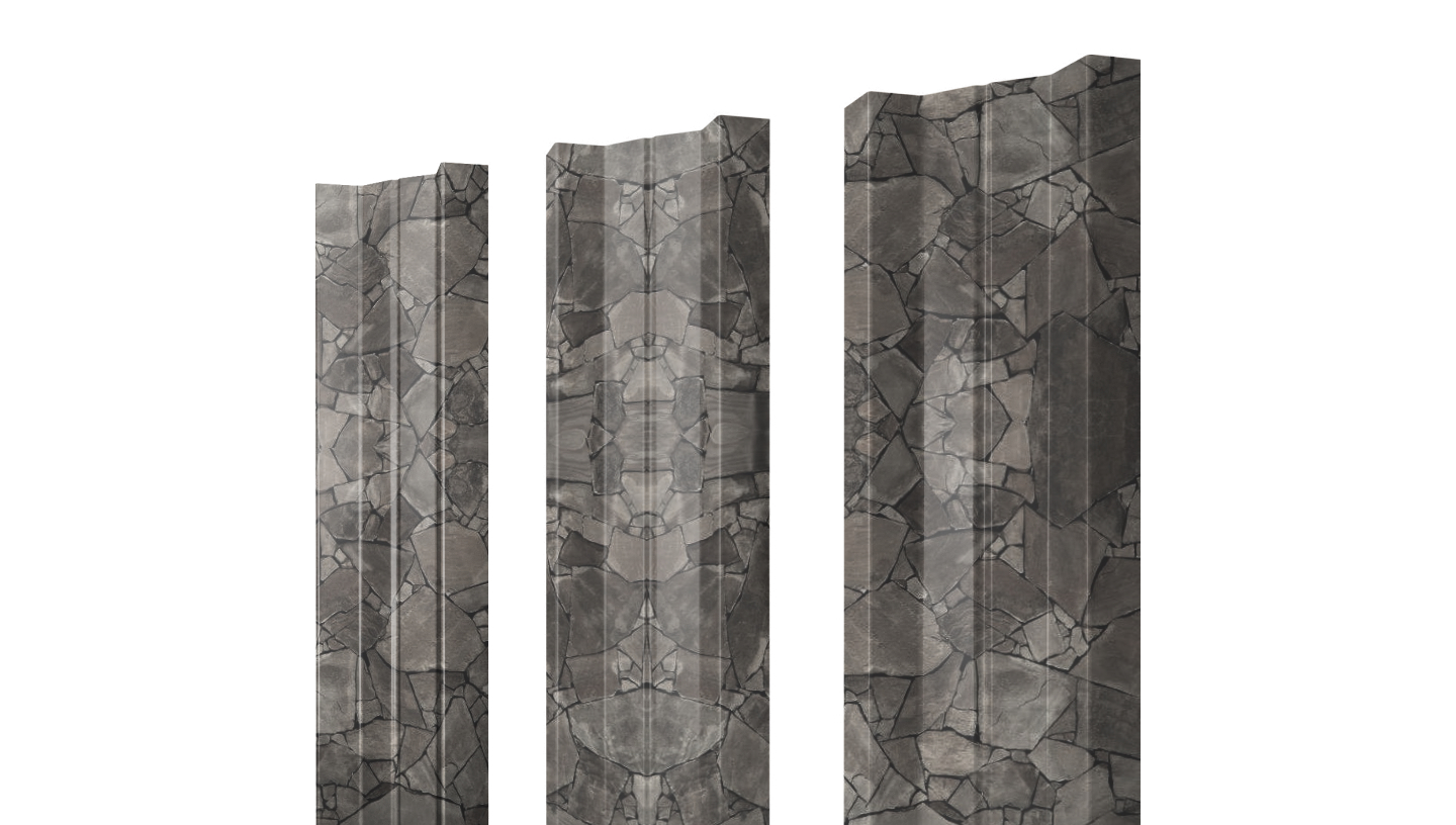 Штакетник М-образный А с прямым резом 0,45 Print Elite King Stone TwinColor изображение, анонсные картинки товара